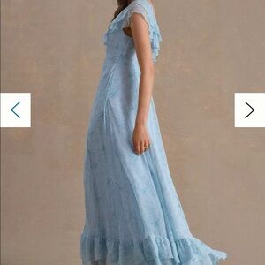 New Sachin & Babi Ivy Chiffon Flutter Ruffled Gown